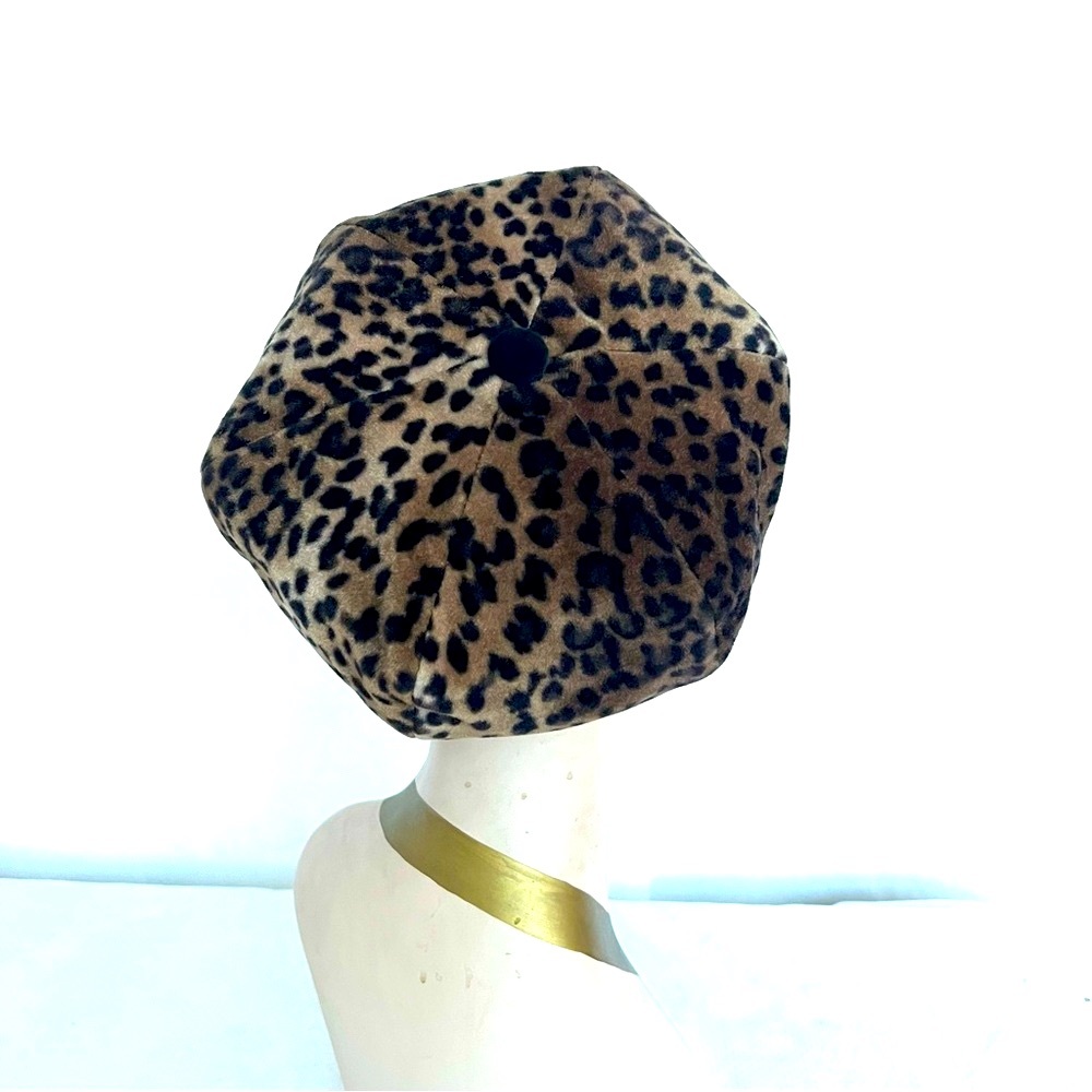 Vintage Women’s Faux Leopard Fall/Winter Newsboy Cap Hat Size S/M - Picture 4 of 15